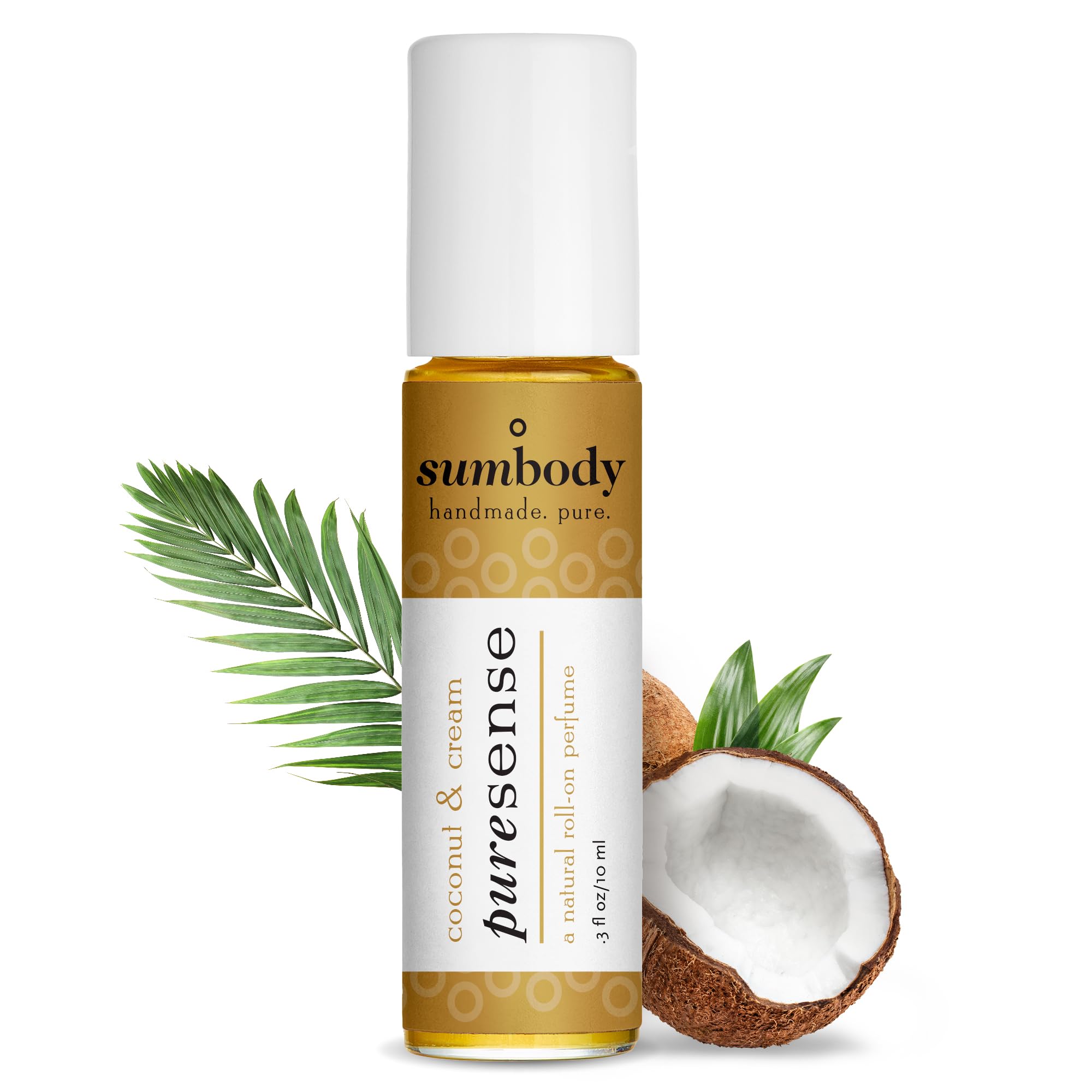 Sumbody Perfume Oil for Women Puresense Coconut & Cream - (10ml) Aromatic Roll On Perfumes for Women, Therapeutic Grade Blend, Organic Body Fragrances, Travel Size Perfume, Made in USA