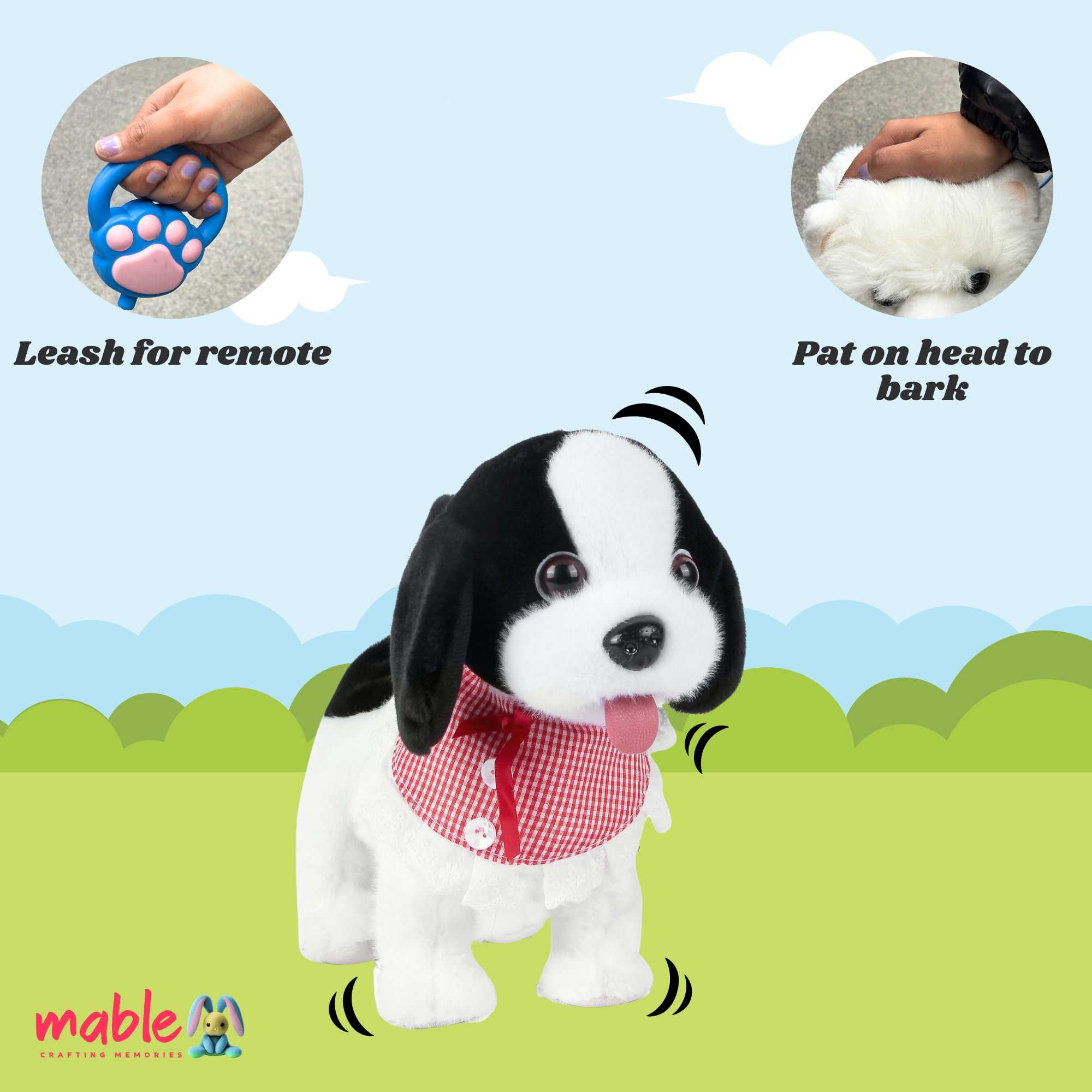 Mable Duffy Remote Control Dog Toy for Kids Walking & Barking Puppy Plush with Soft Fur Interactive RC Dog Soft Toy for Boys & Girls Fun Pretend Play Gift Baby Toys for 3+ Years (Colour May Vary) 4