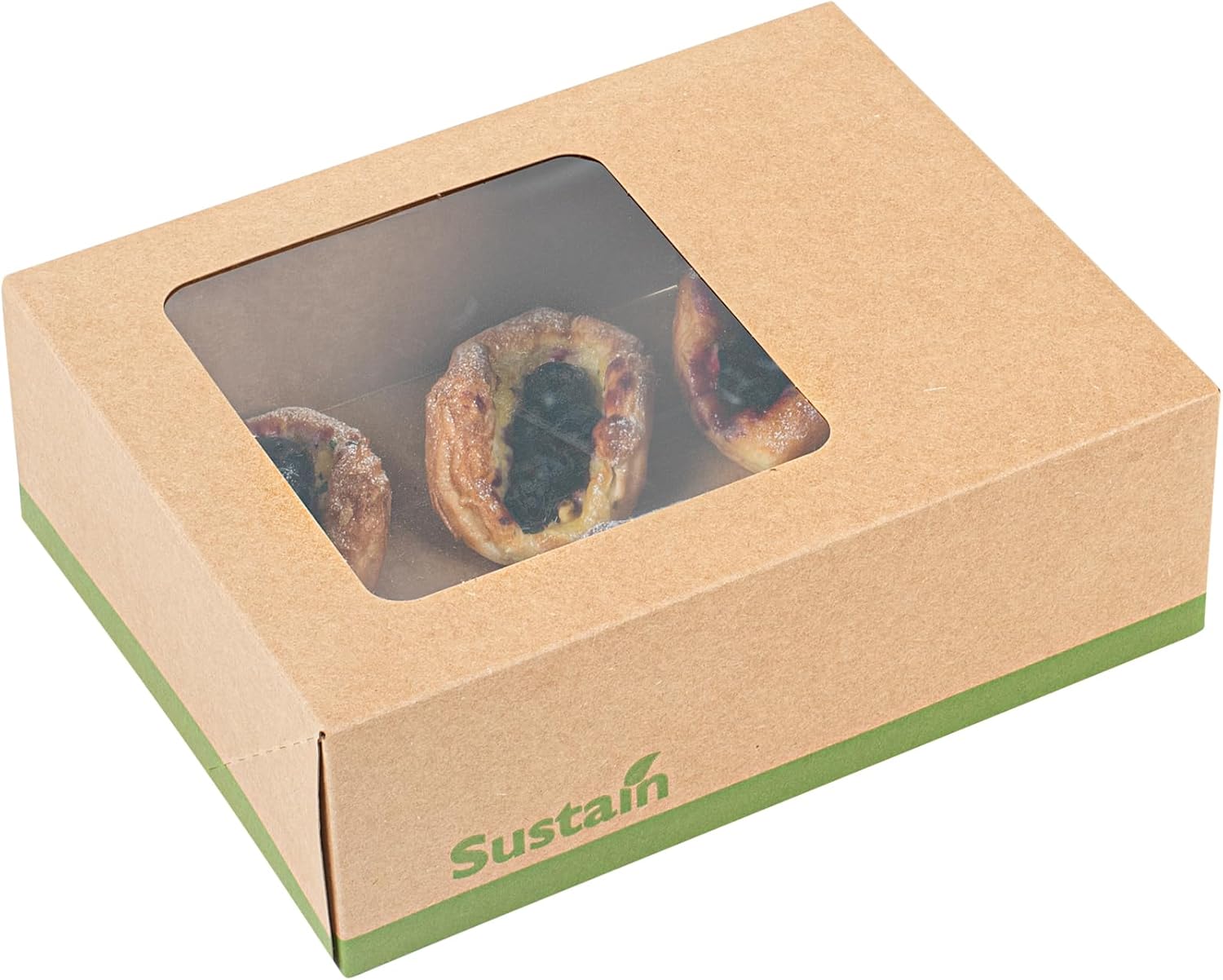 Restaurantware Bakery Boxes 200 Pack of 9 x 7 x 3 Inches Paper Window Pop Up Boxes Kraft Paperboard Greaseproof Food Packaging Take Out for Party Favours and Treats