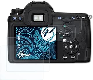 Bruni Screen Protector compatible with Pentax K-5 Protector Film, crystal clear Protective Film (Set of 2)