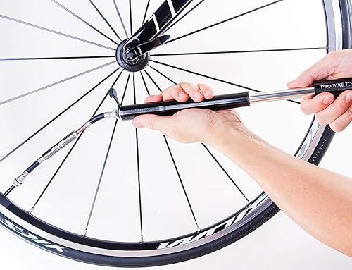 Miniatura 7 de PRO BIKE TOOL Mini bomba de bicicleta con medidor + soporte para botella de agua para bicicleta, para ciclistas de carretera y montaña