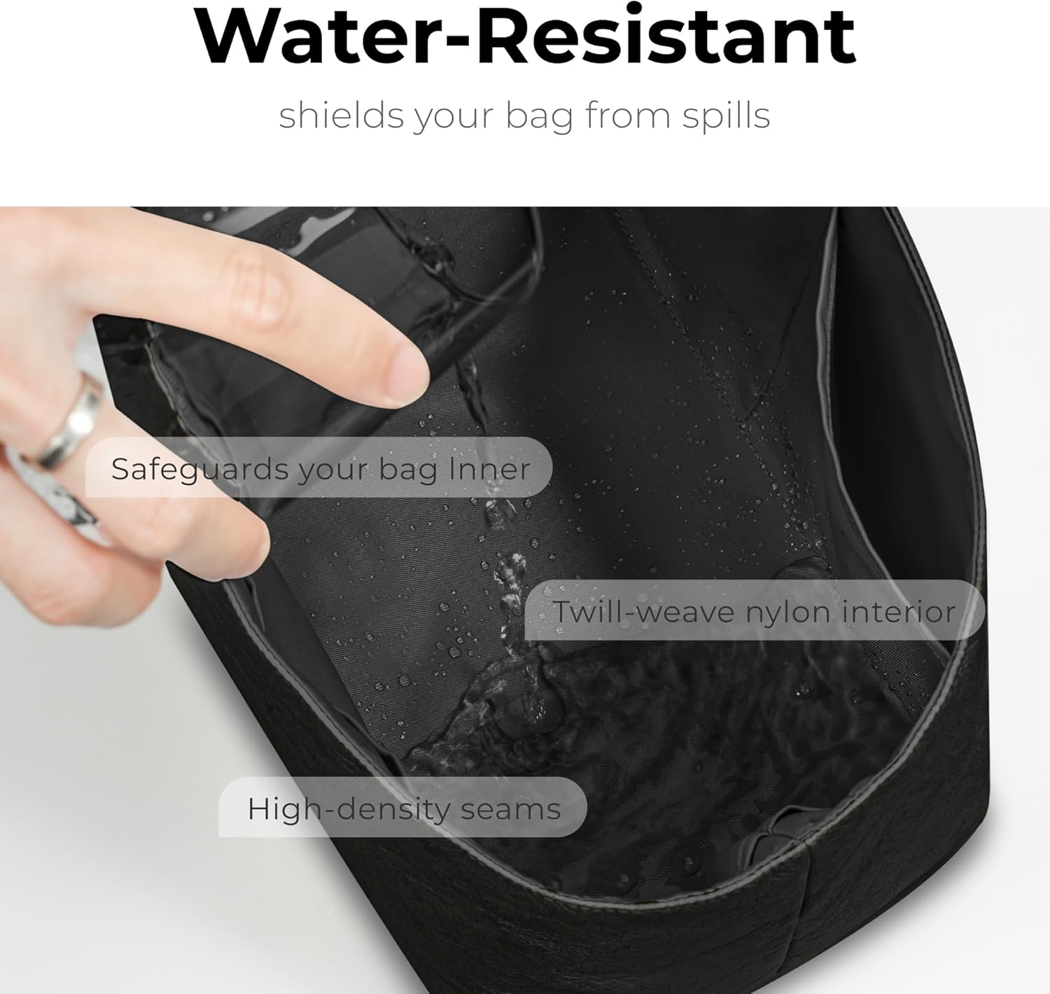 Purse Organizer Insert for HERMES Constance 19 Handbag,Custom Fit Inside Premium Matte Black Lightweight WaterResistant Tote Bag Insert