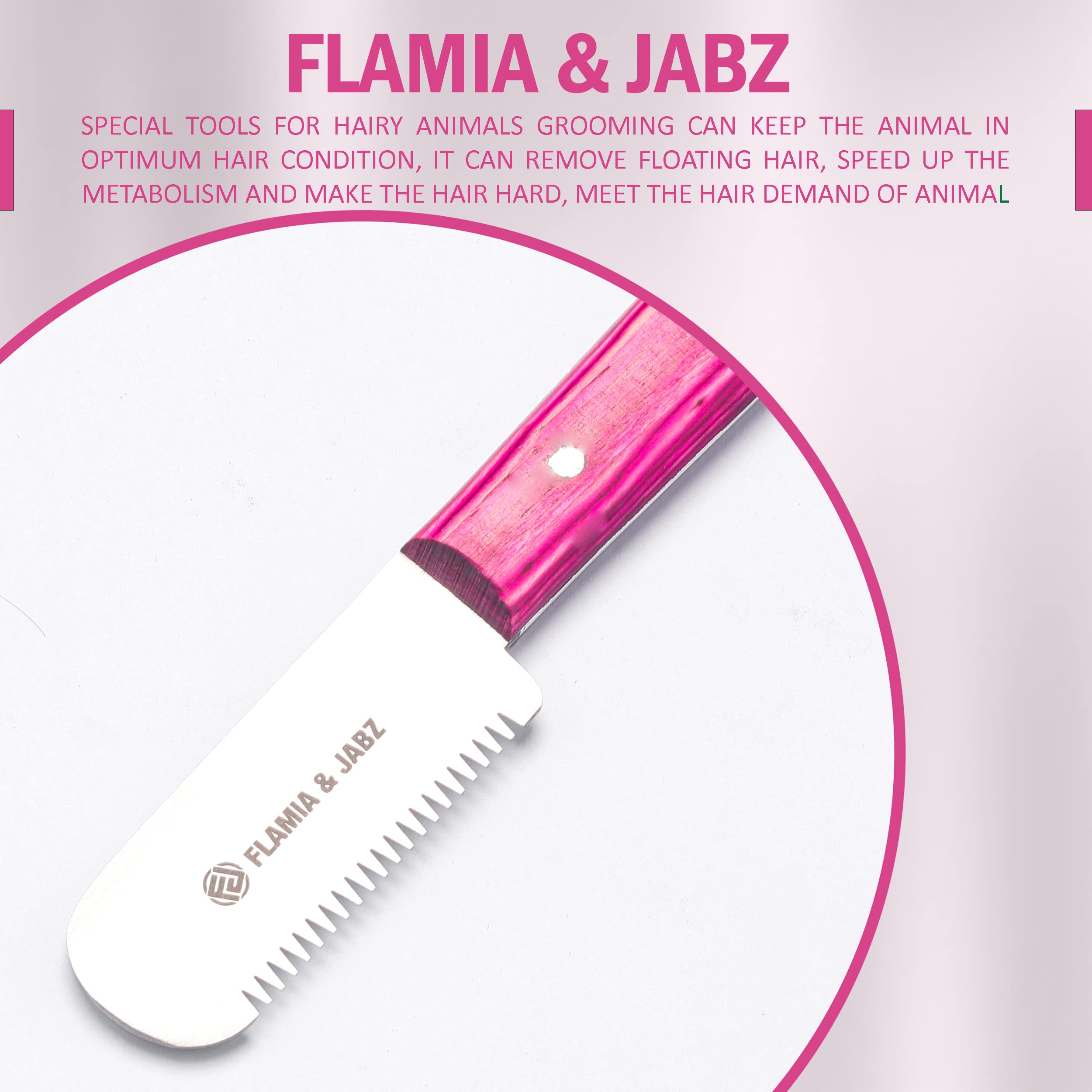 FJ Professional - Coltello spelafili per destrorsi, lama da 7,6 cm (acciaio inox) (grossolano, rosa)