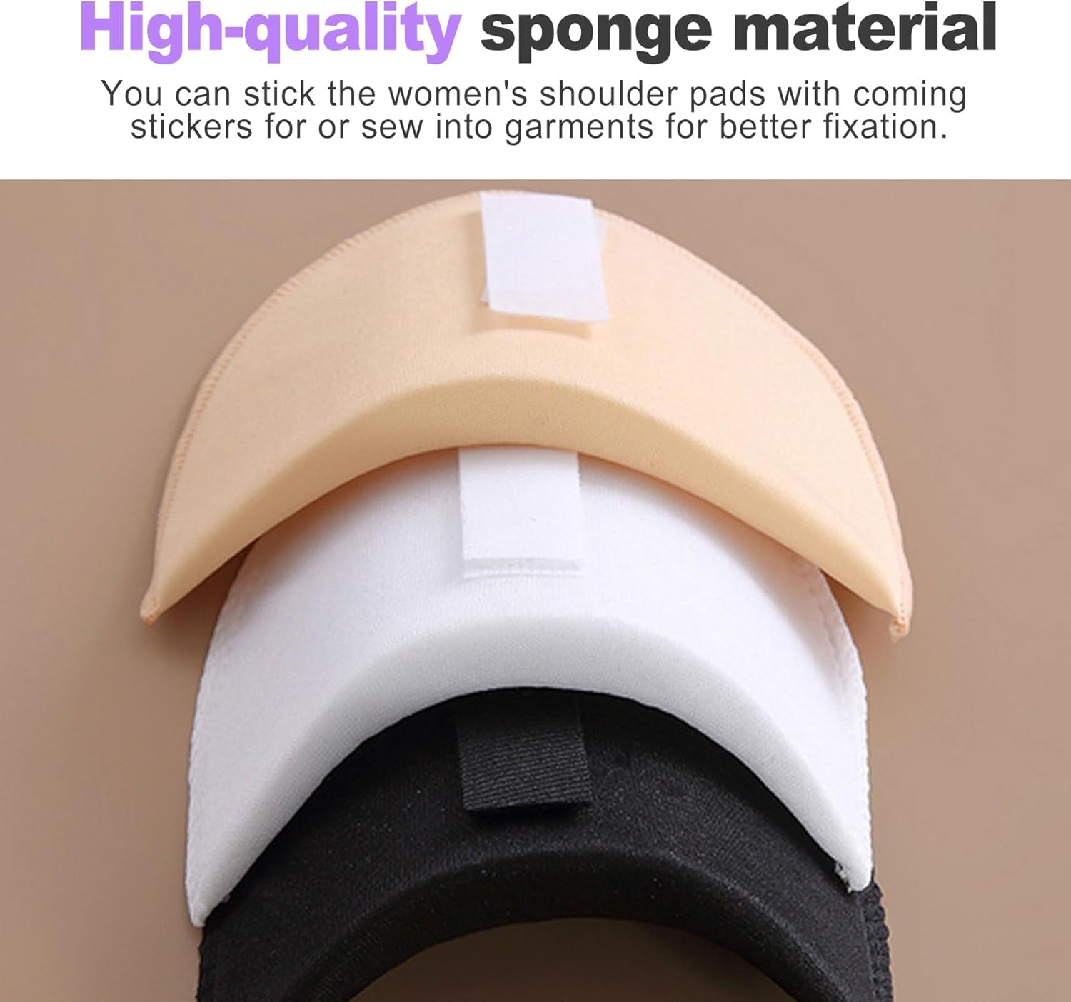 ZeriLion 3 Pairs Hook and Loop Shoulder Pads for Women Clothing 1.5cm Thick Reusable Sponge Shoulder Enhancer Pads for Blazer Suit Jacket T Shirt Dress Tops for Sloping or Uneven Shoulders - Image 5