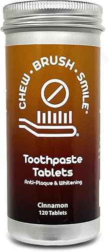 Chew Brush Smile - Pastillas de pasta de dientes 120 unidades (canela)