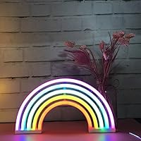 Vista 8 de Nordstylee Neon Rainbow Light Signs,Led Rainbow Night Lights Decor Lights for Kid's Gift, Wall, Birthday Party, Christmas, Wedding Decoration