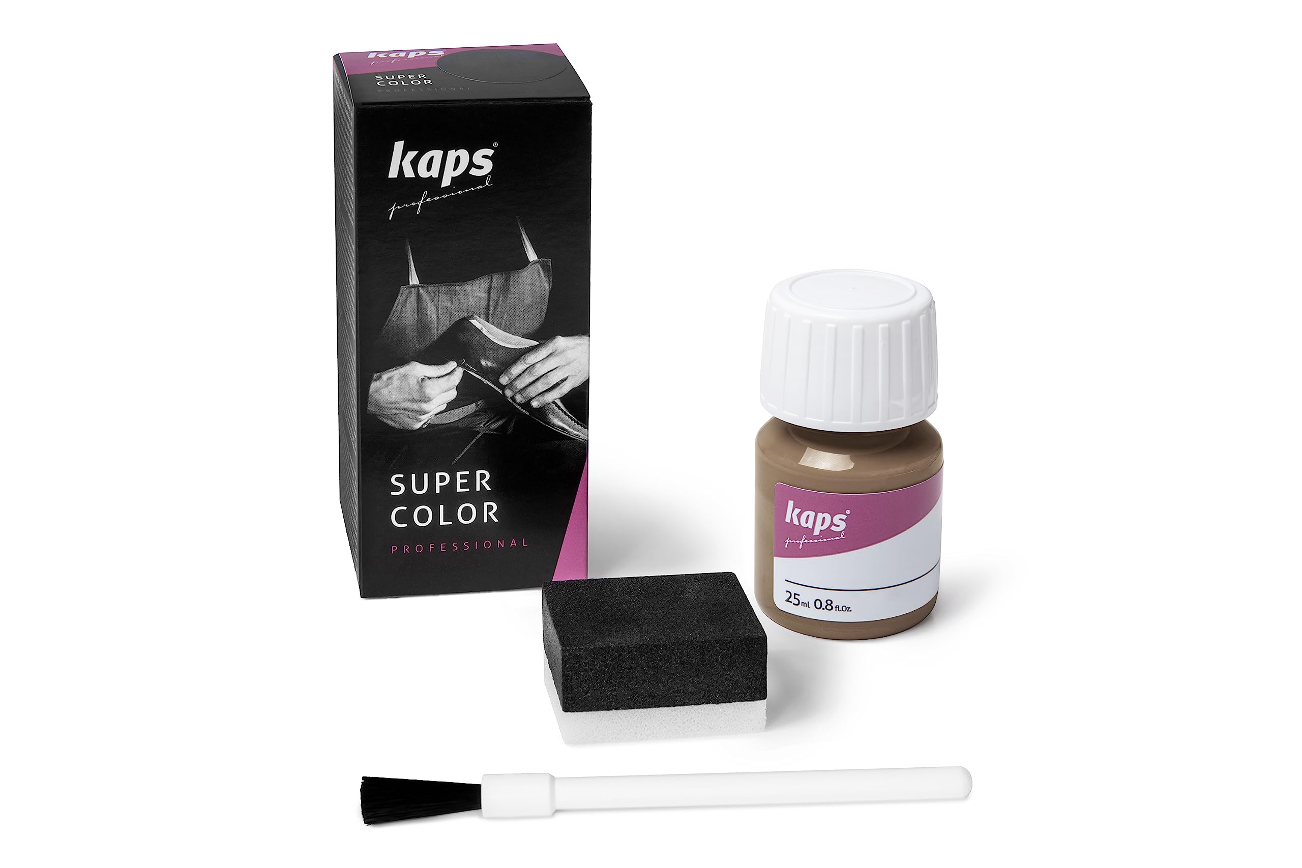 Tinte para Zapatos y Bolsos de Cuero y Textil con Esponja y Brocha, Kaps Super Color, 70 Colores (117 - azul marino) — view 86