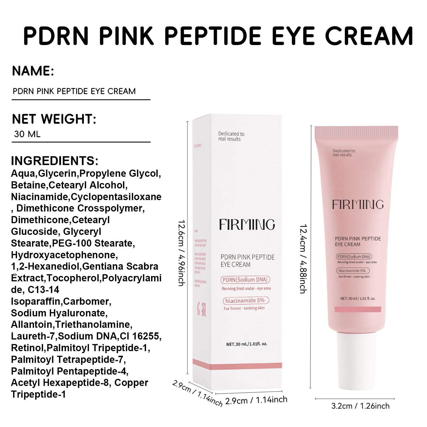Mtmult Eye Cream Anti Aging Salmon DNA PDRN Pink Peptide Skin Care with 5% Niacinamide, Retinol, Peptides, Sodium Hyaluronate | Eye Treatment for Fine Lines, Dark Circles | 1.01fl.oz - Image 9