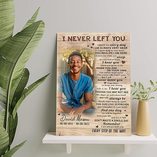 Miniatura 3 de PC72716 Nunca Te Dejé Retrato en Lienzo Vertical, Regalo de Lienzo Memoria Personalizado, Memorial Personalizado para Pérdida de un Ser Querido,