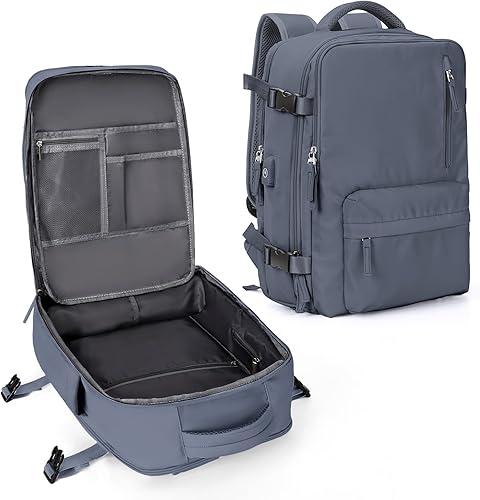 Vista 200 de VECAVE Mochila de viaje para laptop, mochila aprobada para vuelos,Mochila deportiva para universidad casual, E-peacockblue, Mochila para laptop