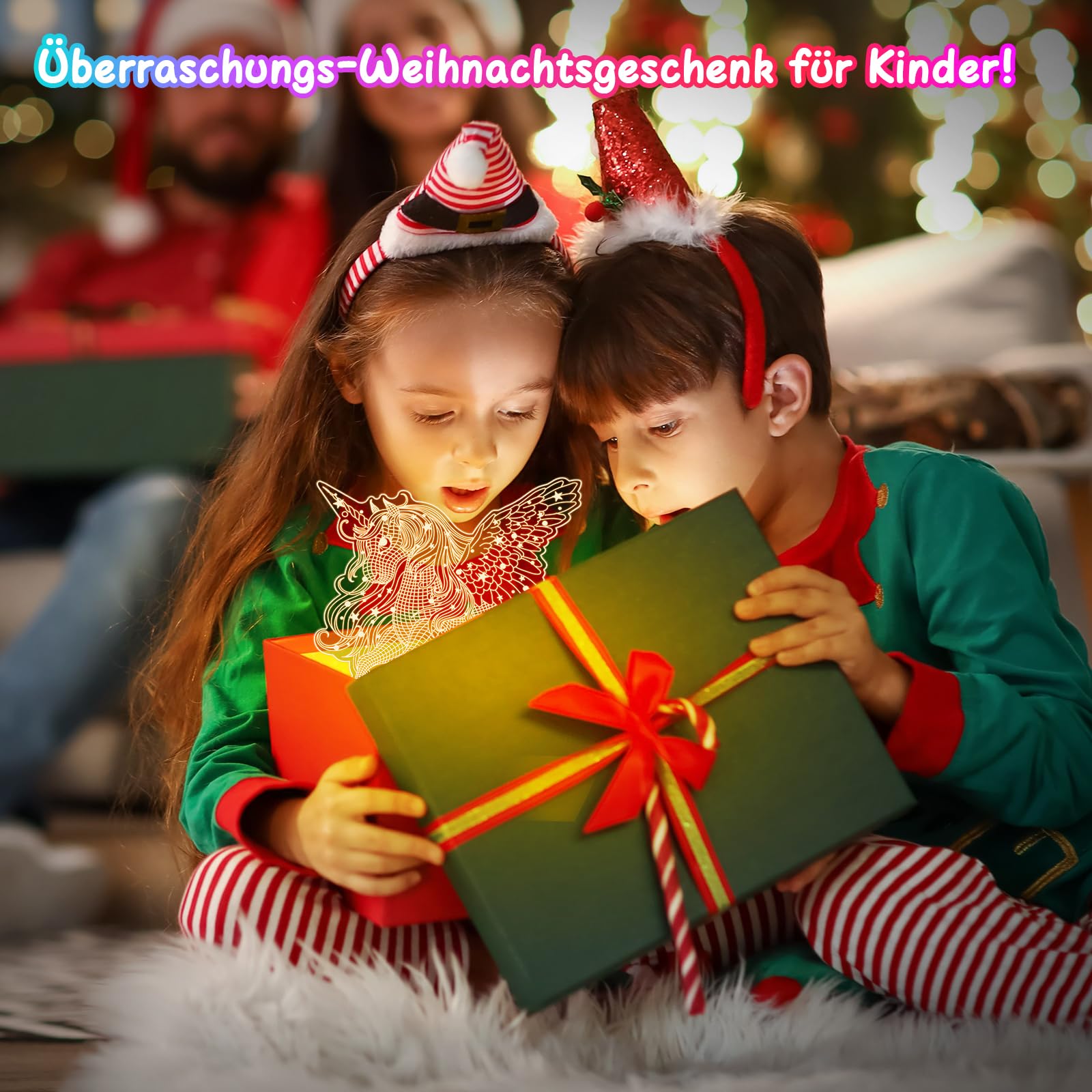 Polemera Luce Notturna Unicorno per Bambini, lampada Unicorno illusione 3D con 16 colori cambiare da telecomando, Regalo unicorno per una bambina di 6 7 8 9 10 11 12 anni, lampada cameretta bambino