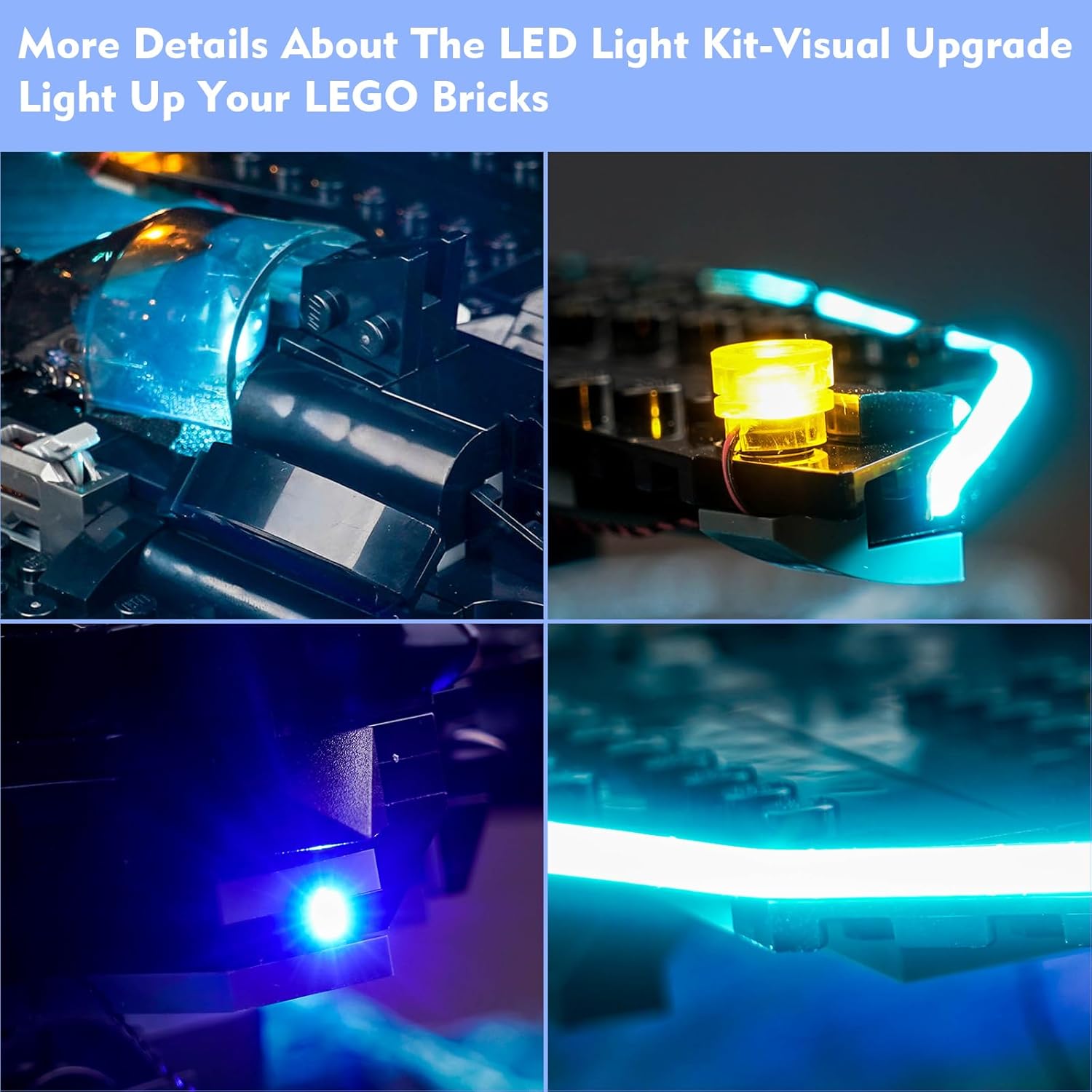 VONADO LED Light Kit Compatible with Lego Batwing Batman vs. The Joker 76265, Creative Lighting Set Accessories Compatible with Lego 76265 for Fans (Lights Only, No Models)