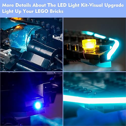 Miniatura 2 de VONADO Kit de luces LED compatible con Lego Batwing Batman vs. The Joker 76265, accesorios de iluminación creativa compatibles con Lego 76265 para