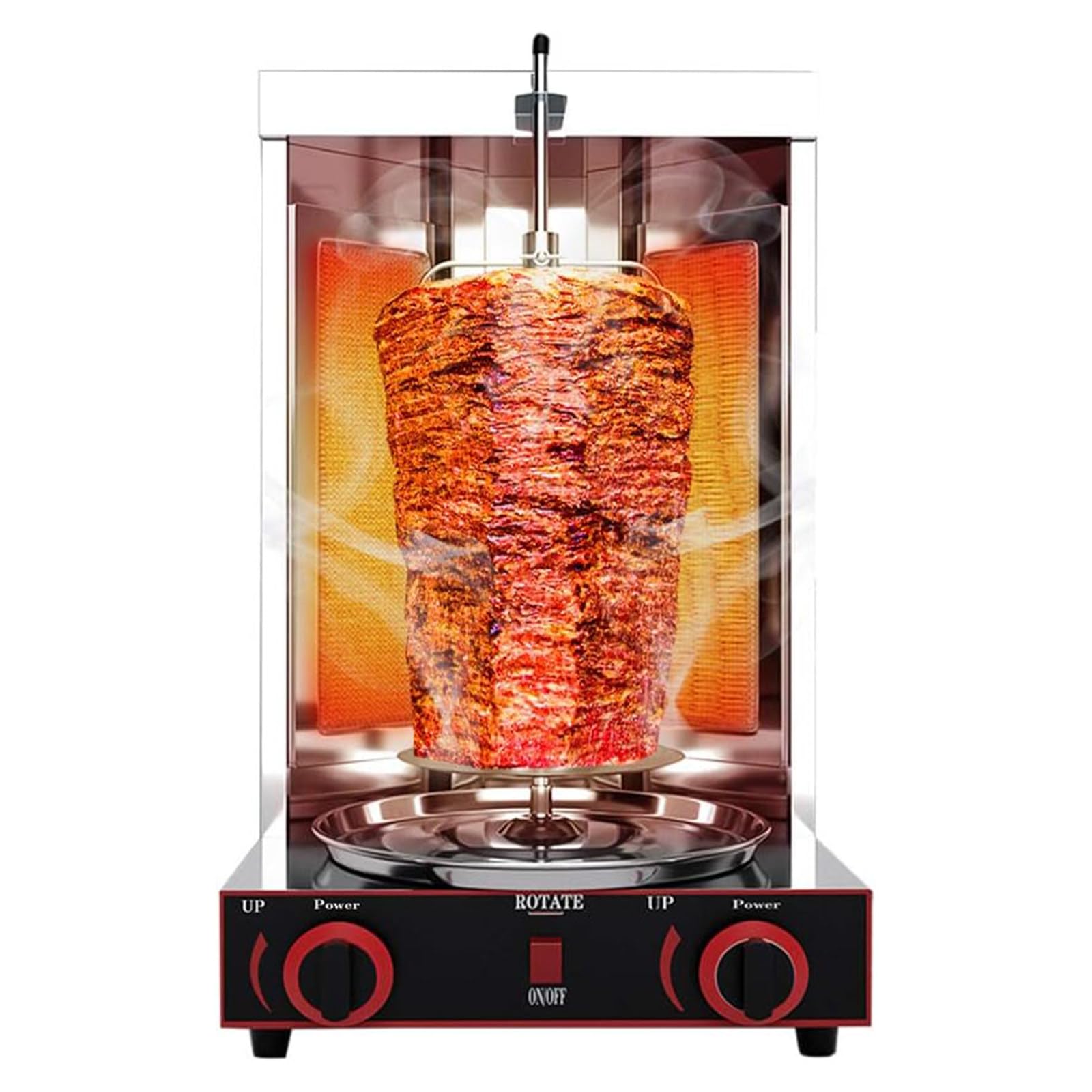 Horno asador casero, máquina de Kebab Doner a Gas, Parrilla asadora de encimera, Horno Giratorio de Kebab Giratorio de 360°