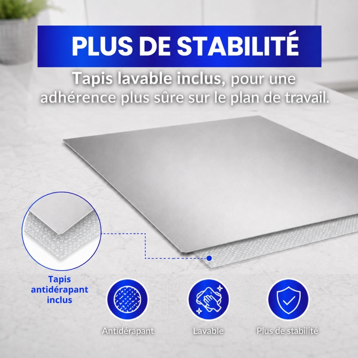 INOXLM Plaque Inox Cuisine 120x50cm en acier Inoxydable, Planche a decouper inox différentes tailles pour Cuisine, Bar, Restaurant Planche à Pétrir Inox pour Pain et Pizza