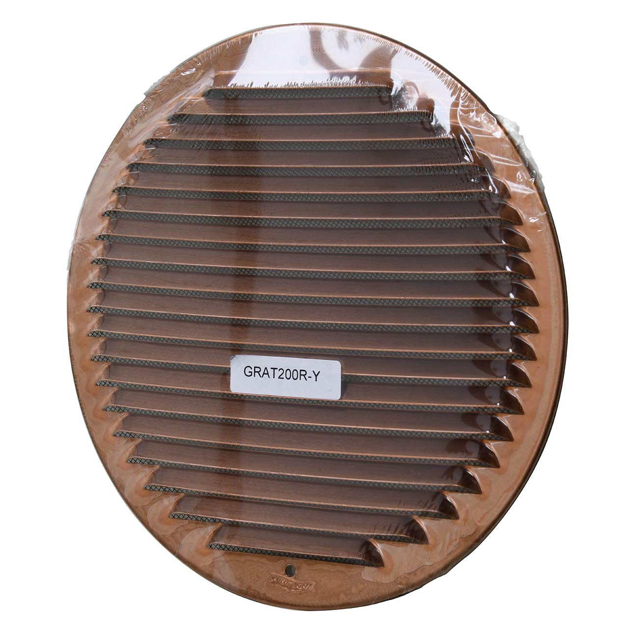 La Ventilazione GRAT200R Griglia di ventilazione tonda in rame con rete antinsetti,da sovrapporre. Diametro 230 mm.