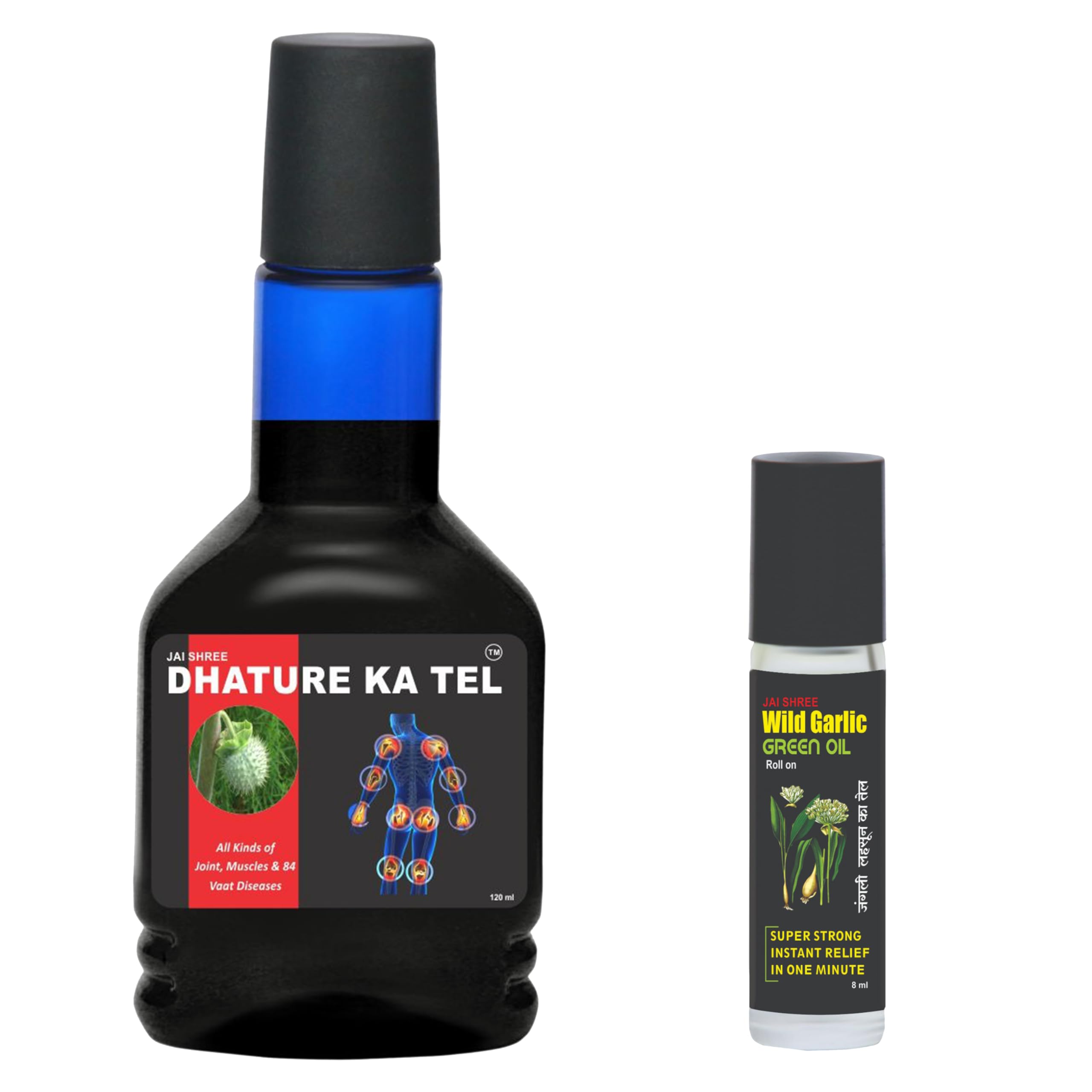 Jai Shree Dhature Ka Tel Natural Pain Relief Oil for Joint, Muscle, and Bone Pain with Wild Garlic Green Oil Roll On Super Strong Instant Relief in One Minute 8ml (B0CJV9CV88) Amazon Price History, Amazon Price Tracker