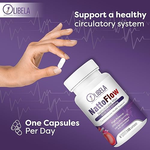 Miniatura 8 de Nattokinase 4,000 FU 180 cápsulas apoya la salud cardíaca, el sistema circulatorio y el flujo sanguíneo normal. Enzimas para la salud general de la