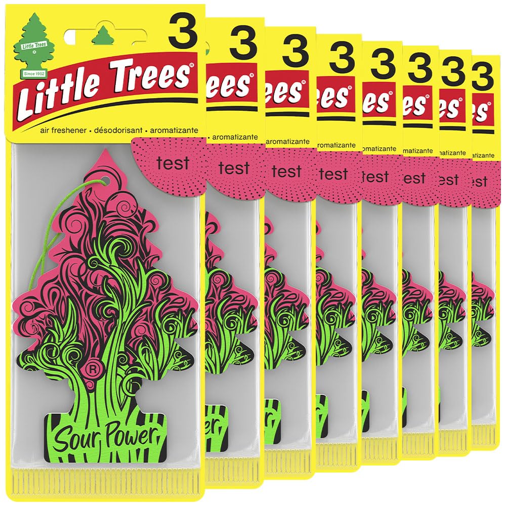 LITTLE TREES Car Air Freshener | Hanging Tree Provides Long Lasting Scent for Auto and Home | 24 Air Fresheners |Sour Power Sour Power 4 Count (Pack of 6)