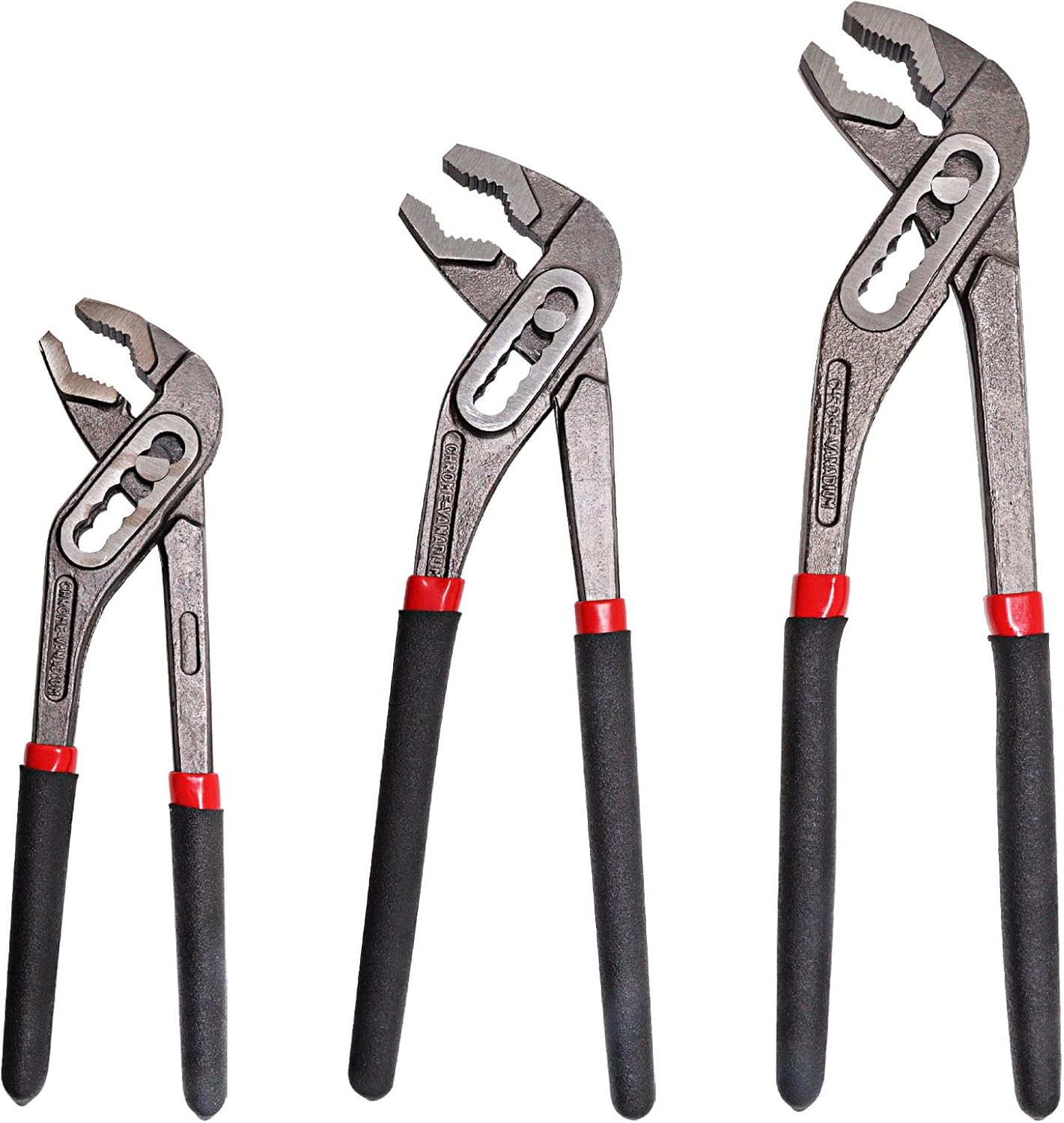 YuGtcen Plier Set 3 Pcs, 8inch, 10inch, 12inch Slip Joint Pliers
