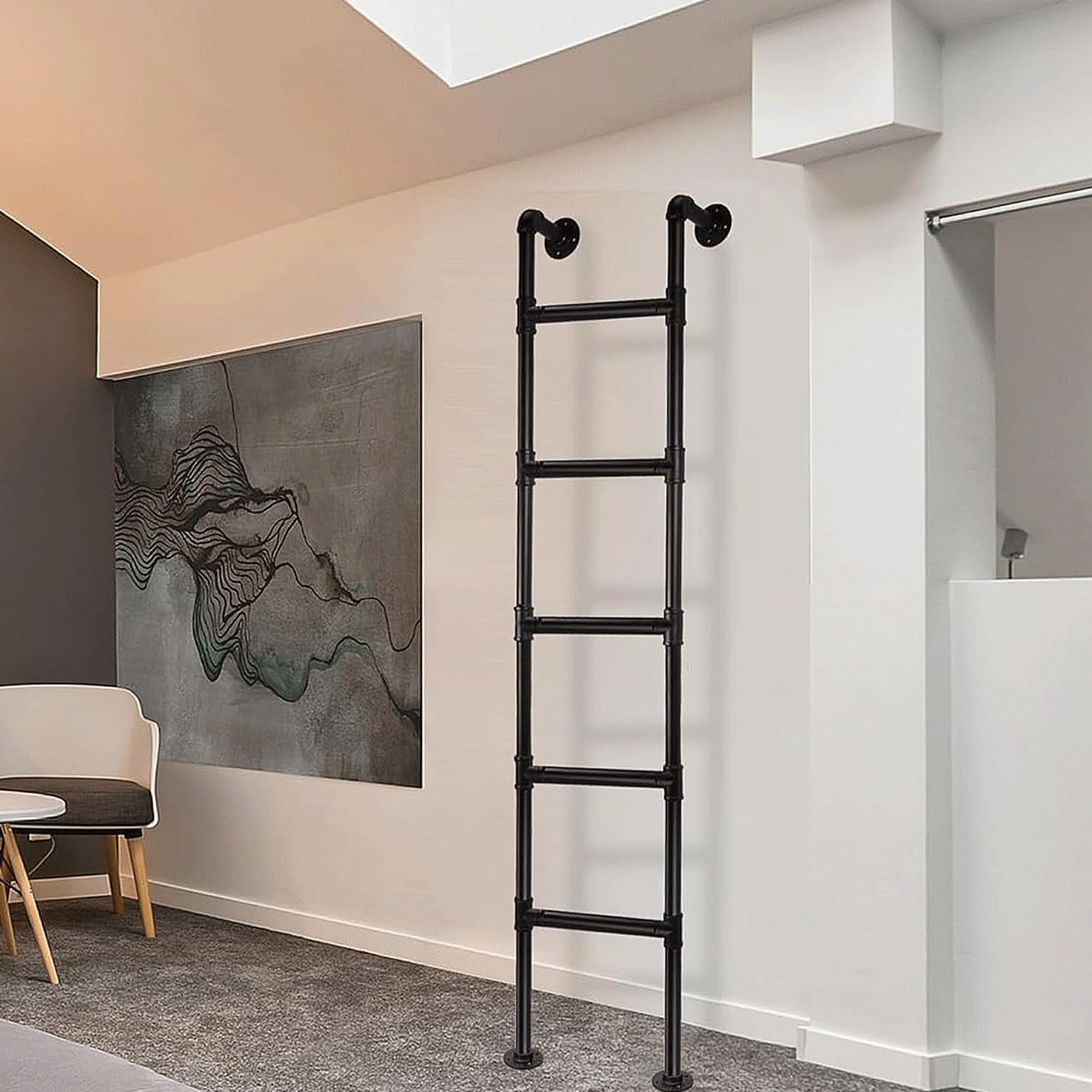 WallMounted Metal Attic Ladder39in Step Ladder for Home Basement RV Bunk Beds Dorms ApartmentsSpaceSaving Egress Exit Solution