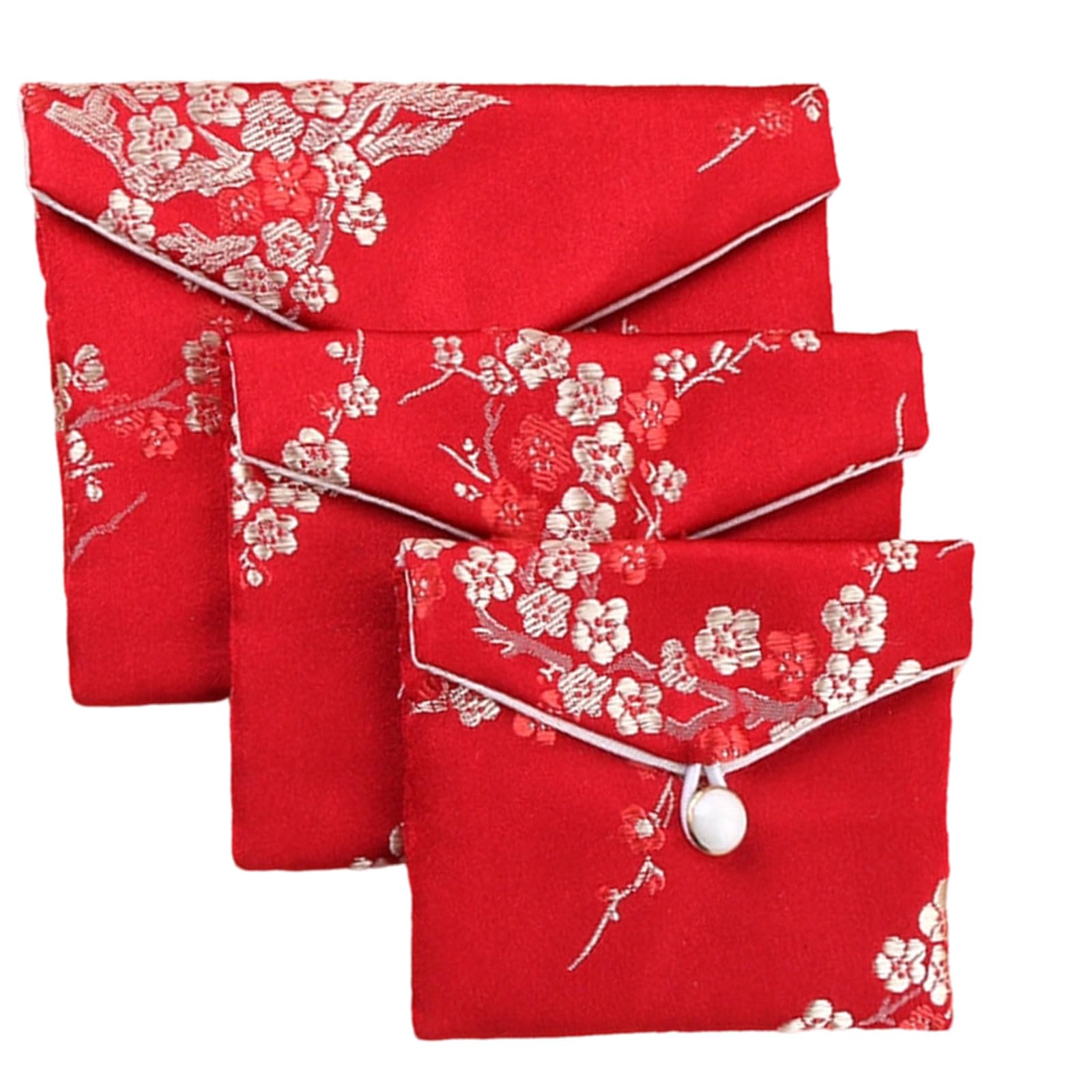 uikios Brocade Antique Inspired Jewelry Box Alternative Organizers Pouches Portable for Earring Necklace Storage Portable Jewelry Pouches