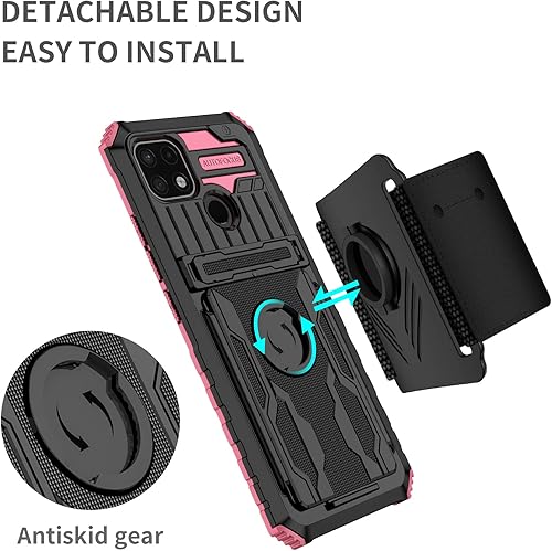 Miniatura 2 de Asuwish Funda de teléfono para Oppo Realme C21C21YC25Y Funda 360 Arm Band Running Armband Slim Stand Hybrid Grip Rugged Protective Mobile Kickstand