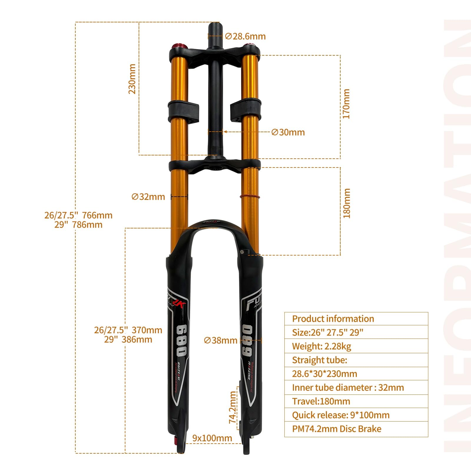 Amazon.co.jp: 自転車用エアサスペンションフォーク 26インチ 27.5