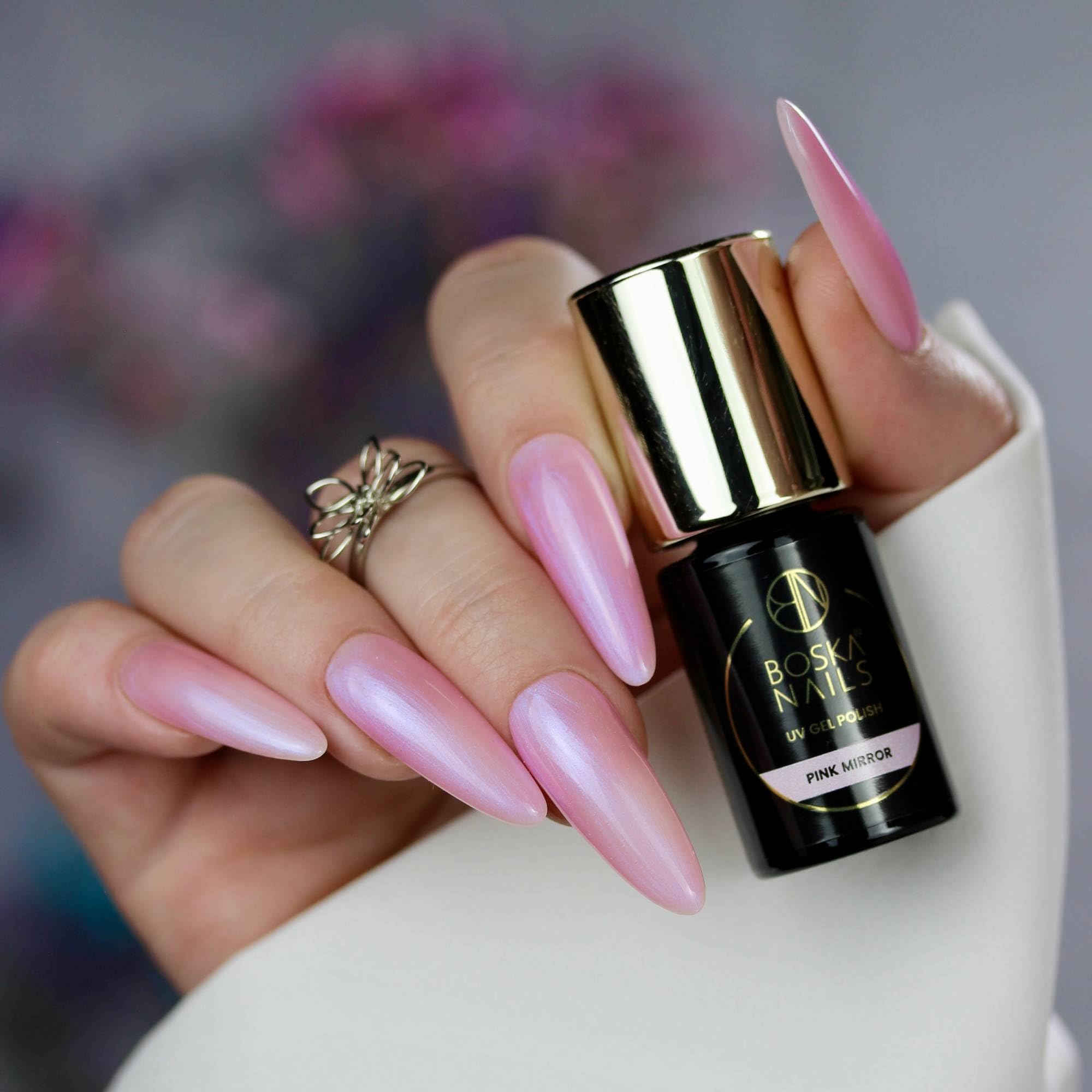 Boska Nails Kolekcja Natural Look hybrydowe lakiery do paznokci, zestaw 6 sztuk, półprzezroczyste w kolorze różowym i beżowym, do UV i LED, po 6 ml