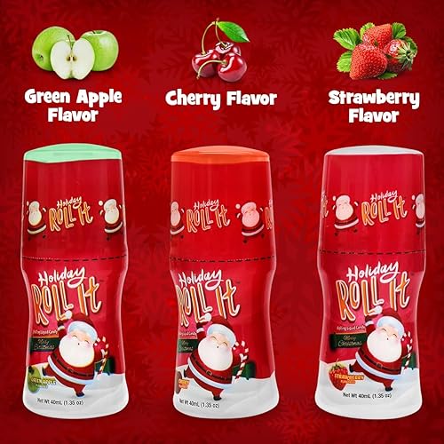 Miniatura 2 de Holiday Roll It Slime Lickers - Rodillos de caramelo para la temporada navideña  Variedad variada de sabores de caramelo líquido, cereza, manzana