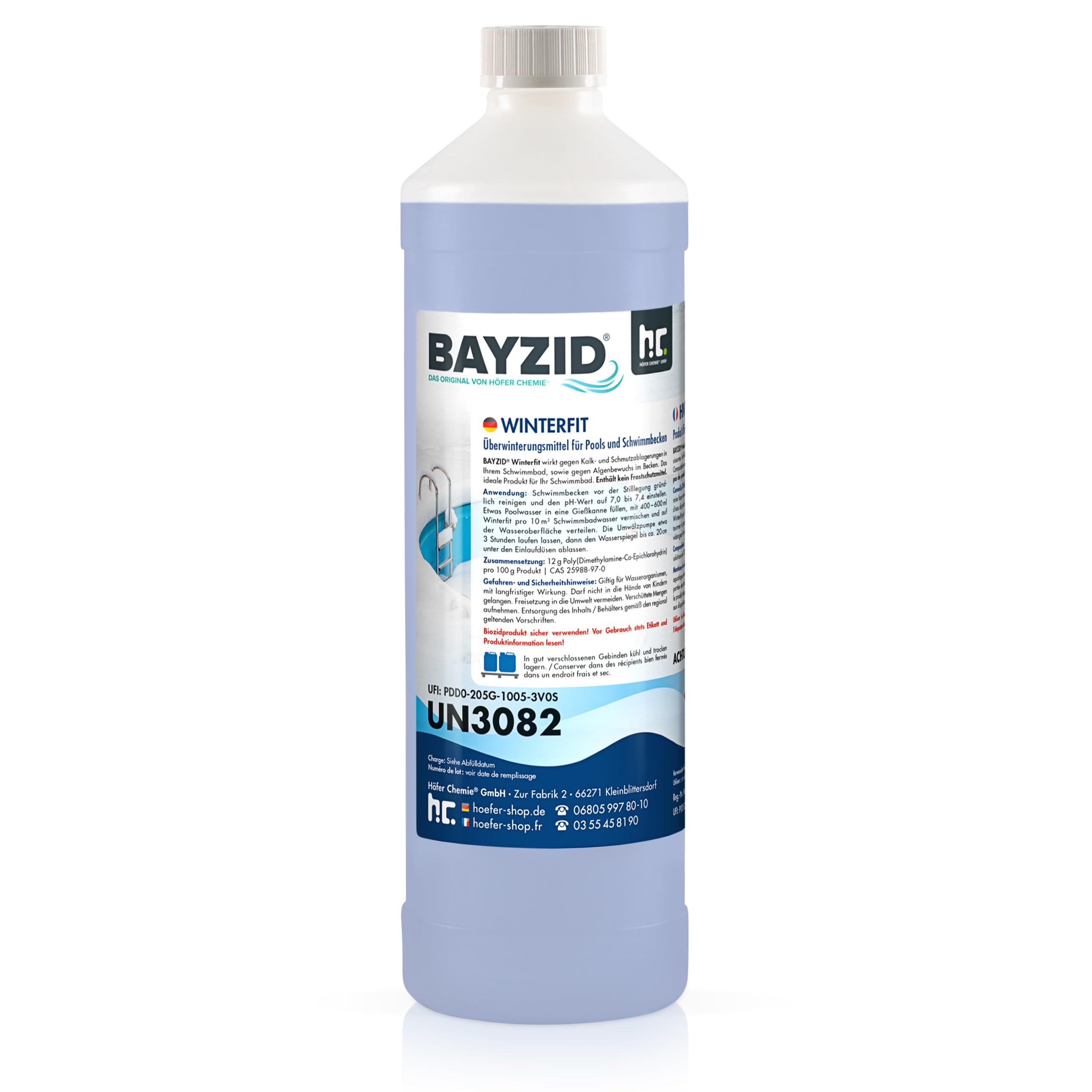 BAYZID Produit d'Hivernage pour Piscine 6 L (6 x 1 L) - Effet Détartrant, Algicide et Anti-Moisissures - Préparation Hivernale Efficace pour Piscines
