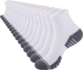 COOVAN Mens Athletic Ankle Socks 8 Pairs Cushioned Quarter Mini Crew Calf Running Half Crew Sock for Men