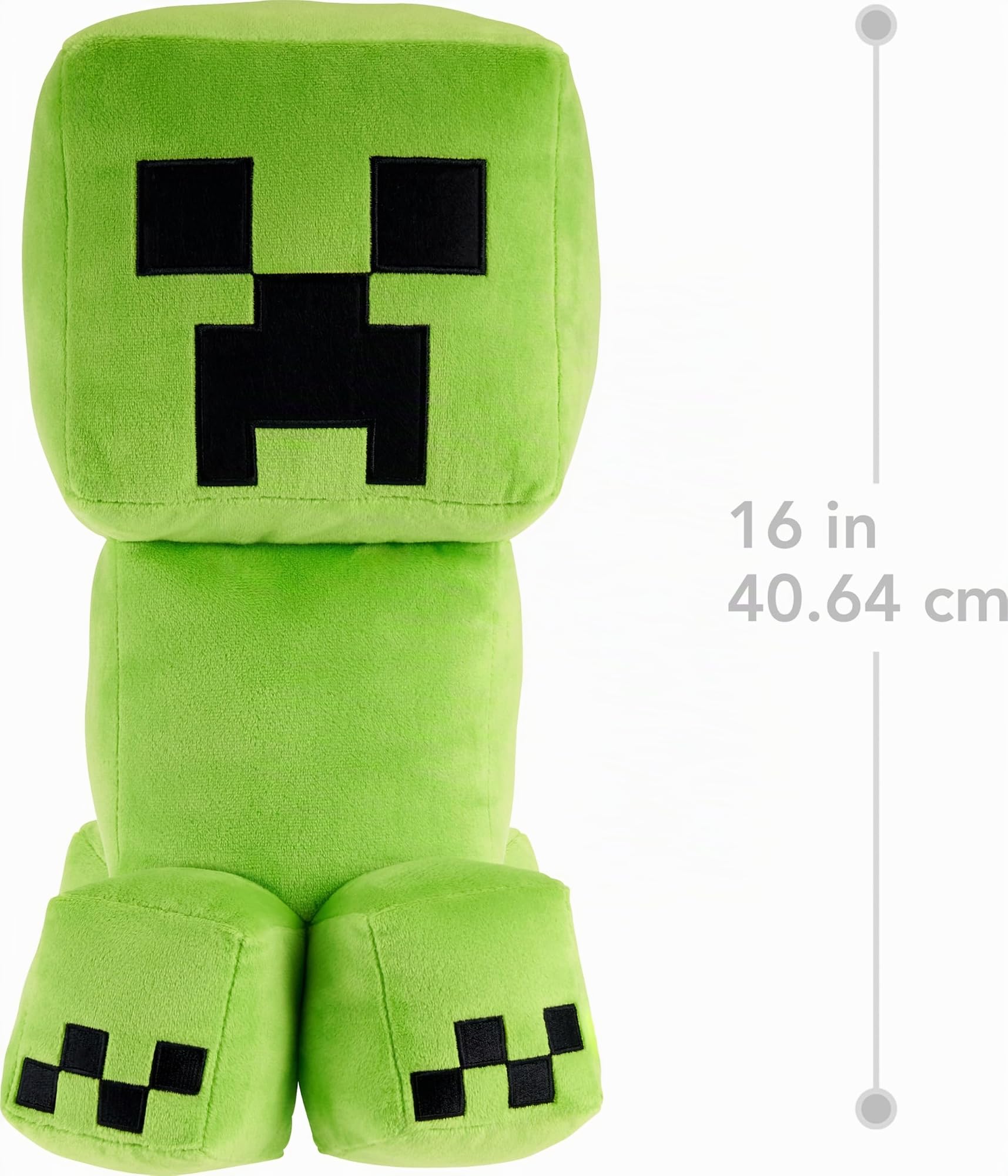 Mattel Minecraft - Creeper Gigante, peluche alto 40+ cm del personaggio del videogioco, dettagli accurati del gioco e design pixelato, giocattolo per bambini, 3+ anni, HWD75