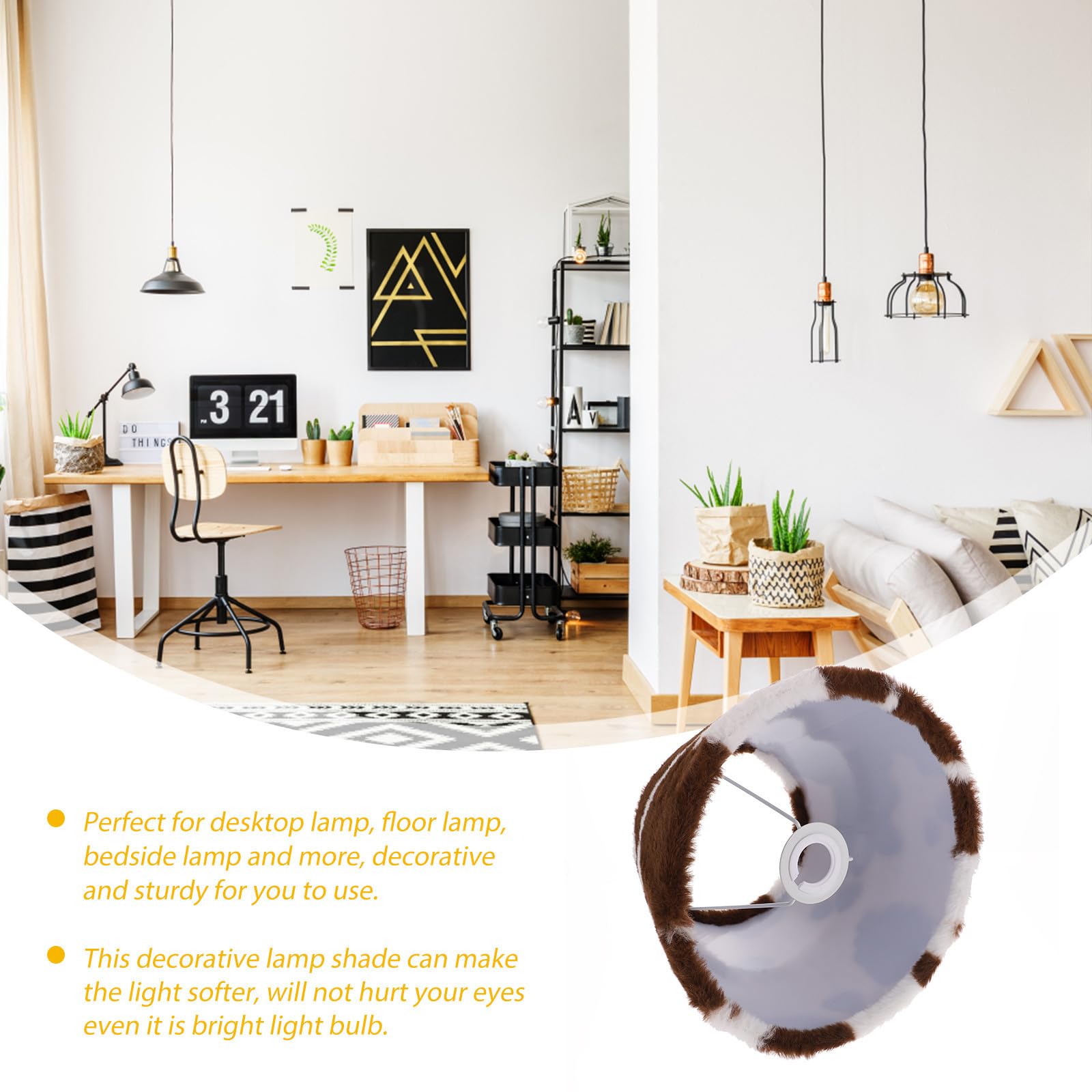 Vaguelly Paralume Facile Installazione o per Lampada da Tavolo in Peluche Design Creativo a Stampa Animale, Struttura Semplice Lampada da Salotto Comodino