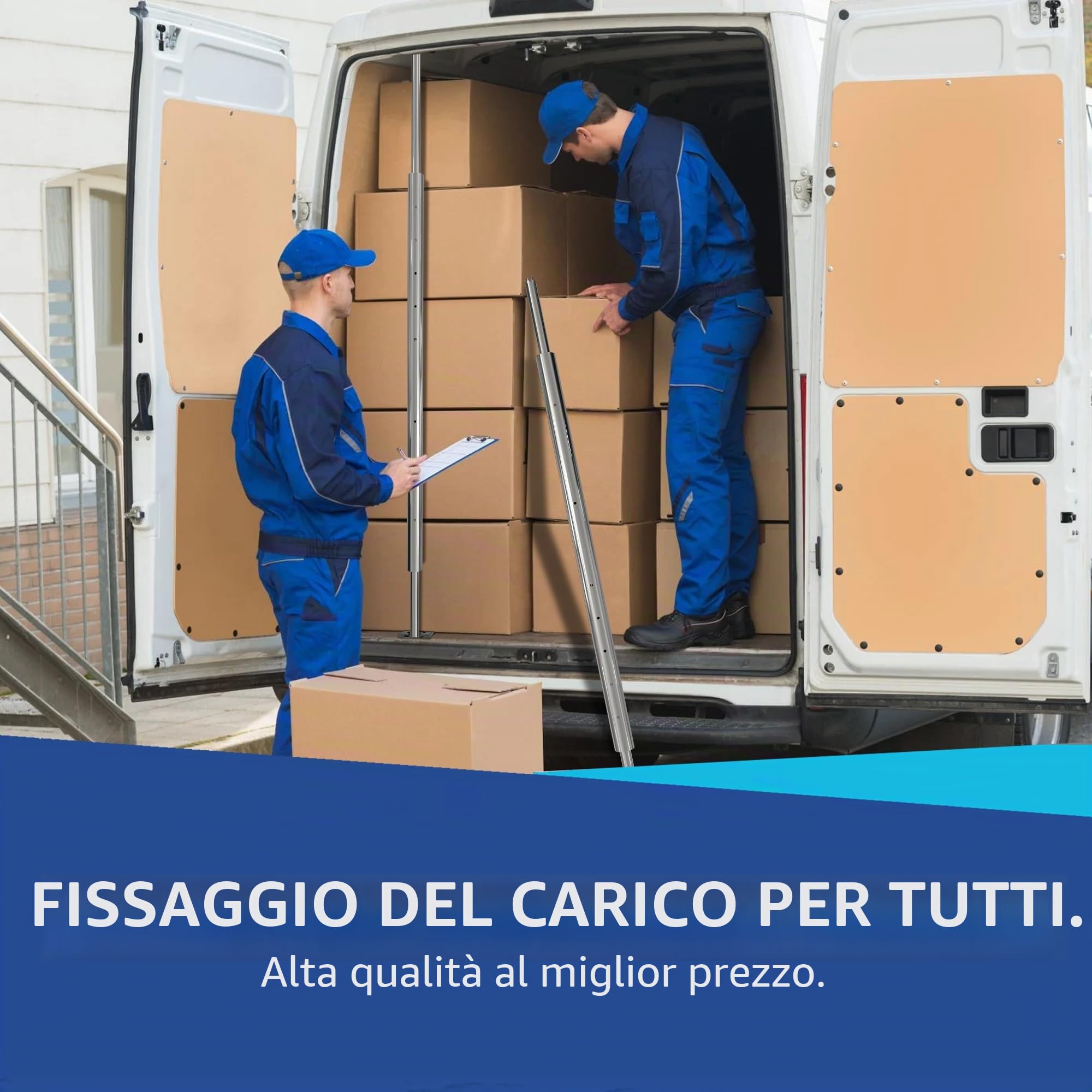 4 x barra di bloccaggio tonda, asta di bloccaggio, barra di bloccaggio, 1600-2000 mm, raccordo combinato 19/24 mm | per guida aerea | guida di ancoraggio combinata | guida ad asta