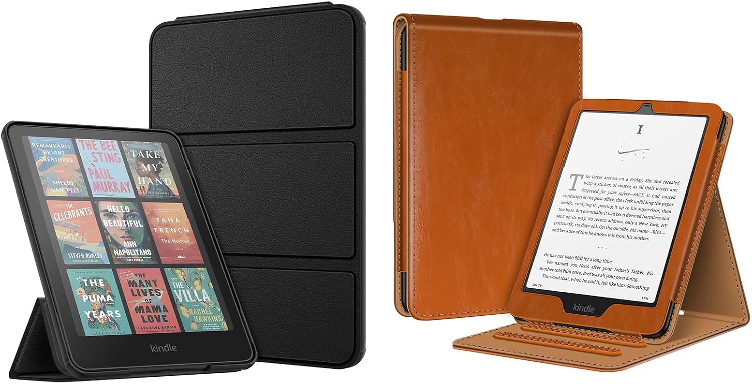 Fintie Case for 7" All-New Kindle Paperwhite 2024 12th Generation and Kindle Colorsoft Signature Edition, Trifold Lightweight Foldable Stand Case + Slim Fit Vertical Stand Cover, Auto Sleep/Wake