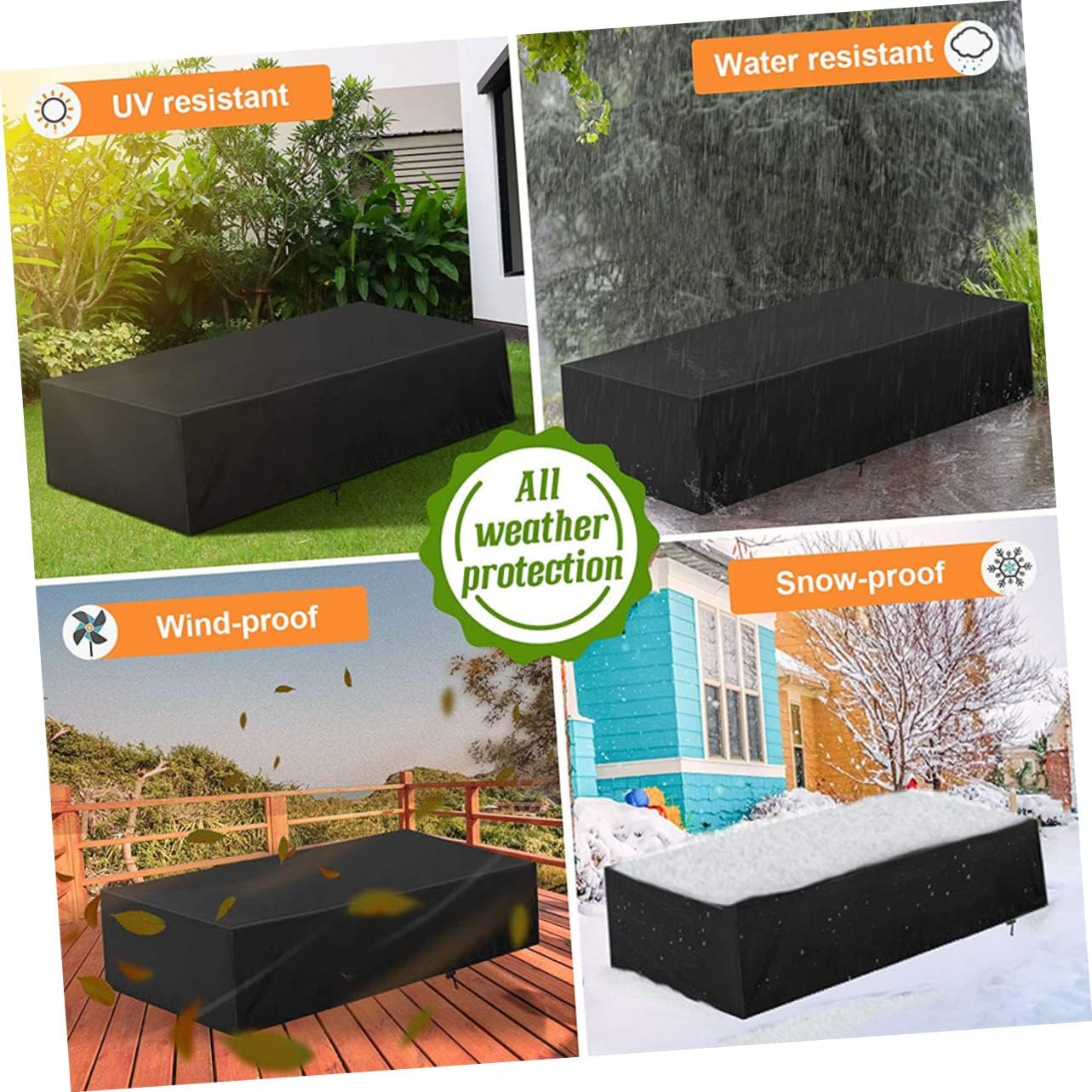 Heavy Duty Waterproof Garden Table Cover for Outdoor Furniture 210D Oxford Cloth Dustproof Protection for Patio Tables and Chairs