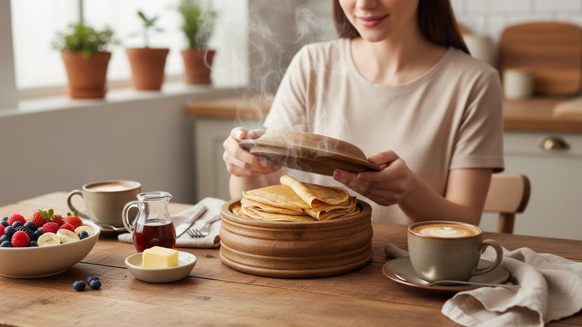 Handgefertigter mexikanischer Tortilla-Stövchenkorb aus Holz indischer Chapati-Roti-Brothalter Box Pfannkuchen-Keeper-Serviergeschir Hot Pot Auflaufform Deckel Home Küche Essdekor, Antik Braun 23 x 11
