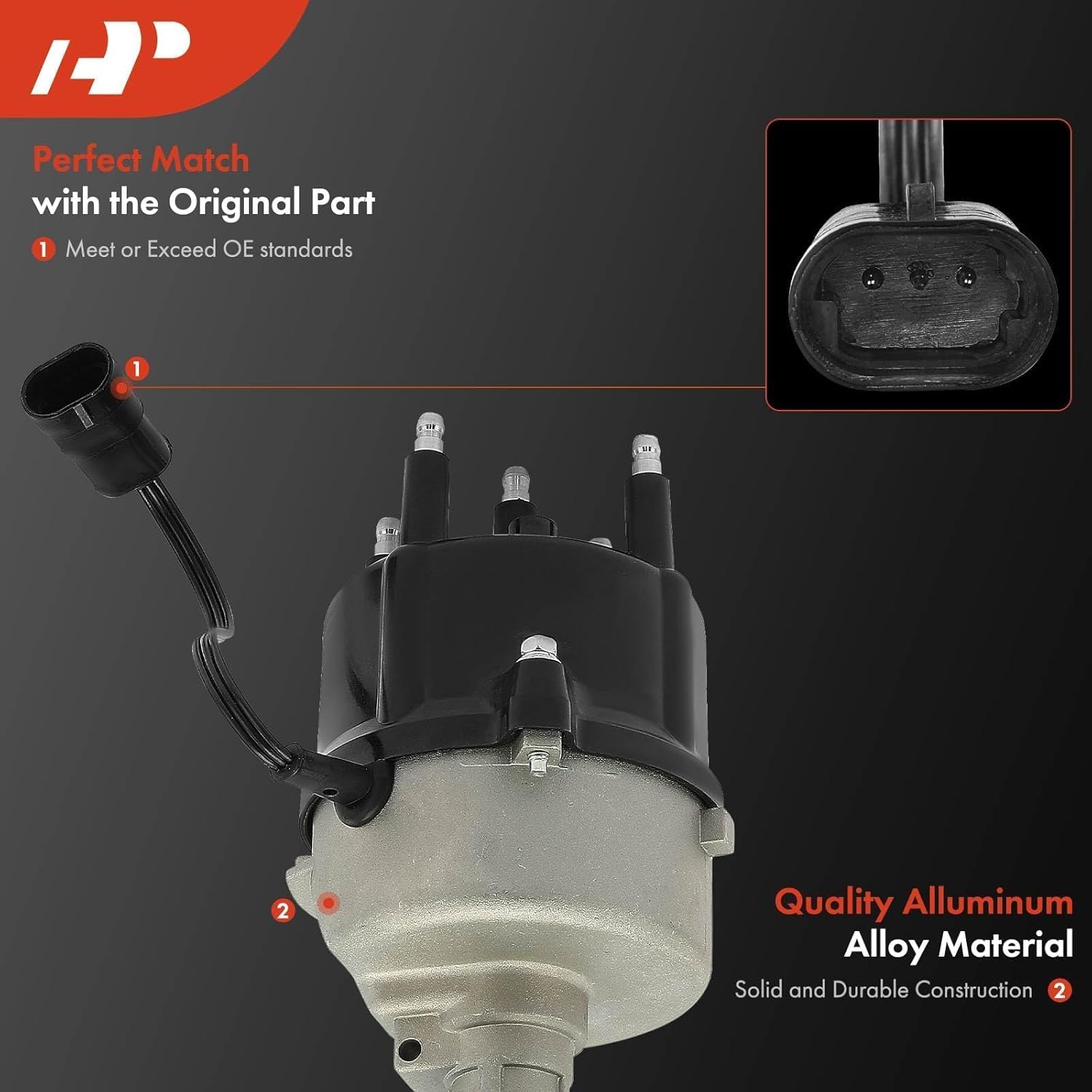 A-Premium Ignition Distributor with Cap and Rotor Compatible with Jeep Vehicle - 2.5L 4 Cyl - Cherokee 1991-1993, Comanche 1991-1992, Wrangler 1991-1993