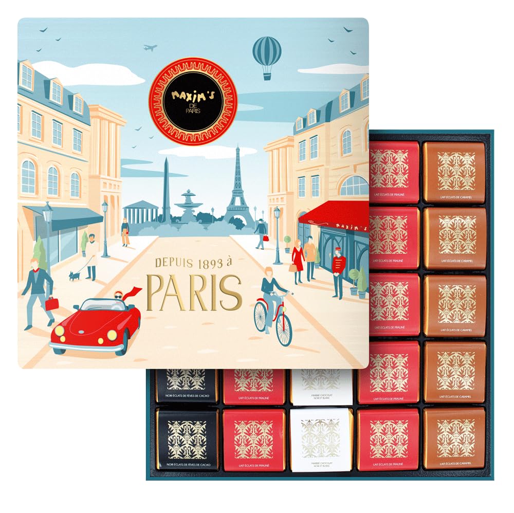 Amazon.com: Maxim's de Paris - Square Tin of 50 chocolate squares