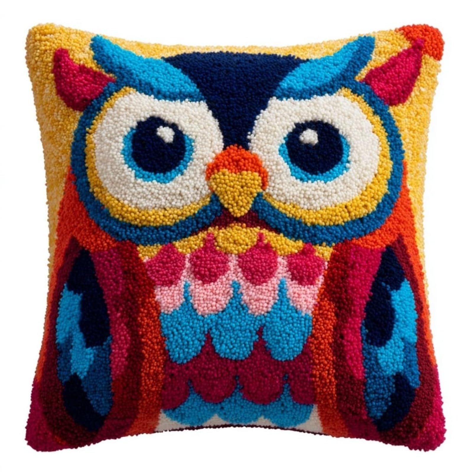 WallustrioaW Latch Hook Kits Printed Cushion,Cartoon Owl