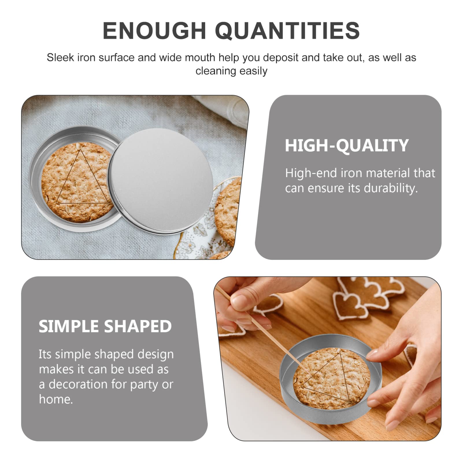 NAMOARLY 10pcs Boxes candy picking game tin box round metal tin containers with lids organizer with lid snack crackers korean candy making snack containers Snack Cases Candy box thing iron