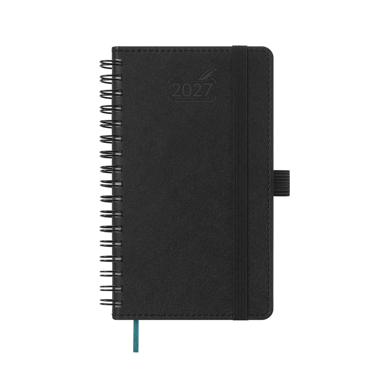 BEZEND Pocket Diary 2027 Horizontal Week to View Spiral Softcover A6