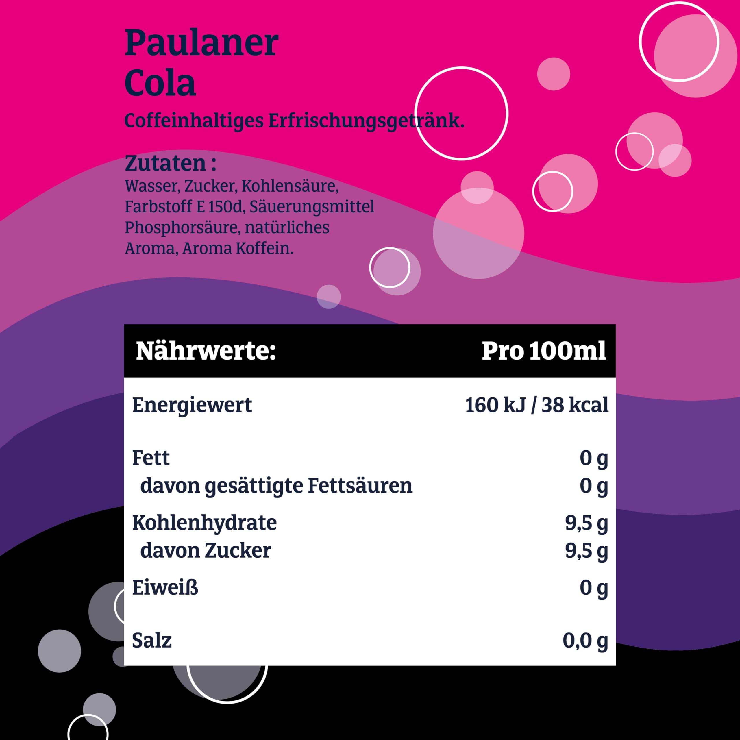 Paulaner Cola • Erfrischungsgetränk • 0,33l Dose, EINWEG (24x0,33l)