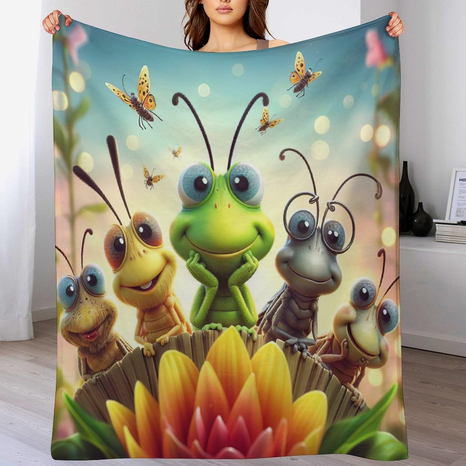 Couverture sauterelle polaire chaude pour envelopper votre famille de douceur et de confort