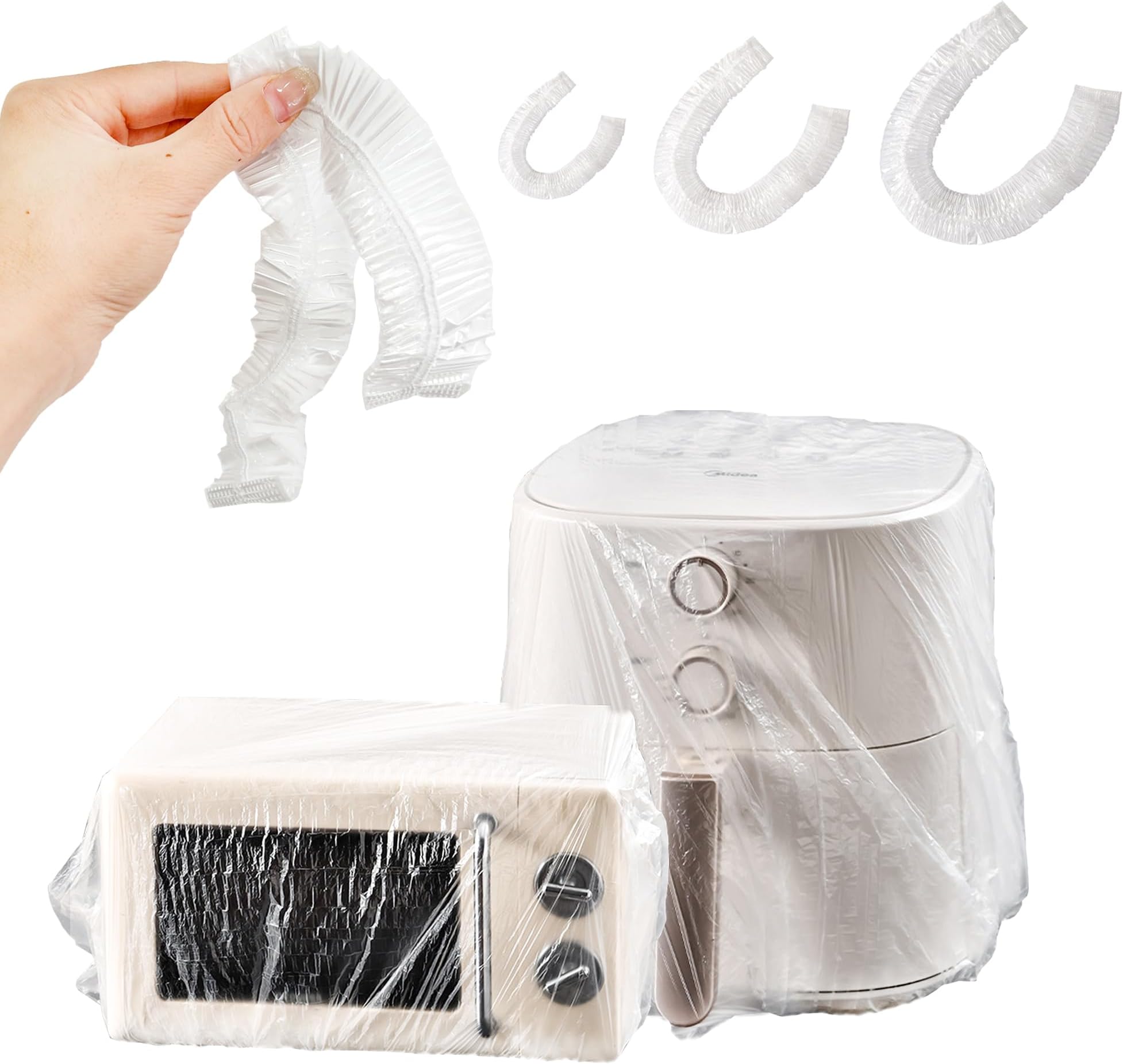 60PCS Clear Kitchen Appliance Covers - Dust Cover Thickened Disposable Blender covers with Elastic for Small Appliance, Oven, Pressure Cooker, Toaster, Air Fryer, Instant Pot(S, M, L)