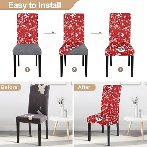 Vista 56 de SearchI - Fundas de silla para comedor, fundas de asiento elásticas, protectores de funda para sillas, funda lavable para sillas sin reposabrazos