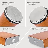 Vista 3 de Knife Sharpener Tool - Rolling Knife Sharpener Kit with Diamond discs 400/1000 & Angles 15° & 20°, Razor sharp Edges, Multipurpose Rolling Sharpener