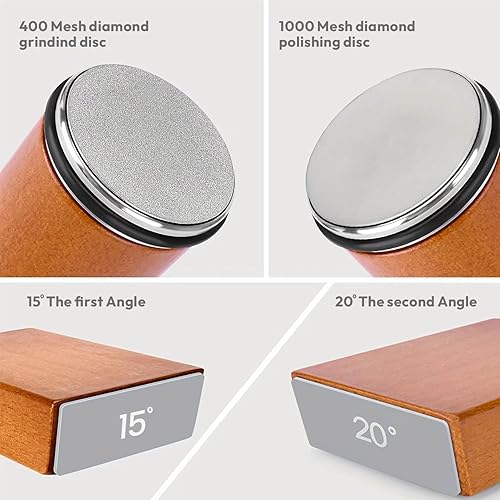 Miniatura 4 de Kit de afilador de cuchillos rodantes - Kit de afilador de cuchillos con doble grano 4001000 y ángulos de 15 y 20, bordes afilados, afilador