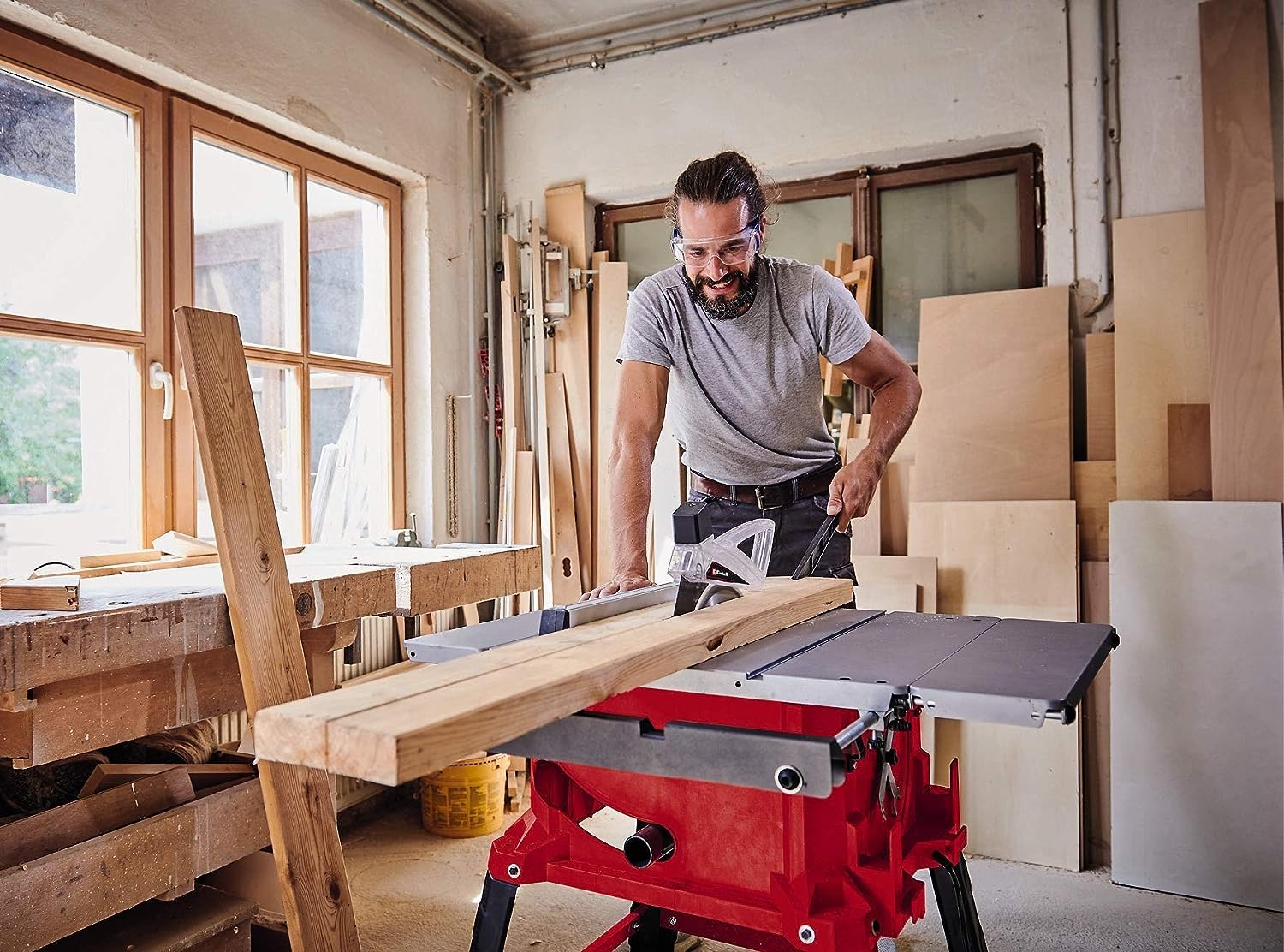 Einhell Sega circolare da banco TC-TS 2225 U (max. 2.200 W, avvio graduale, guida parallela/angolare, lama inclinabile, regolazione in altezza fino a 80 mm, prolunghe)